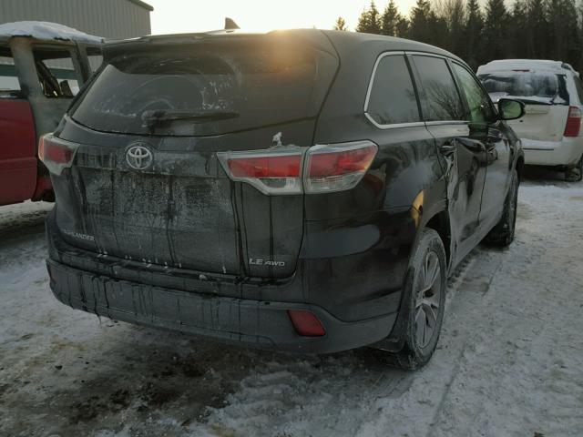 5TDBKRFH7ES040181 - 2014 TOYOTA HIGHLANDER BLACK photo 4