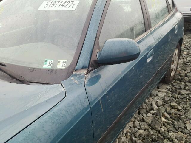 KMHDN56D76U199166 - 2006 HYUNDAI ELANTRA GL TEAL photo 9