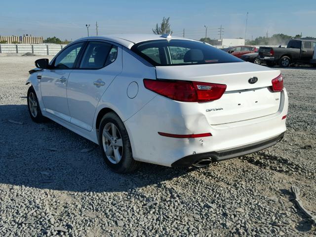 KNAGM4A75F5639246 - 2015 KIA OPTIMA LX WHITE photo 3