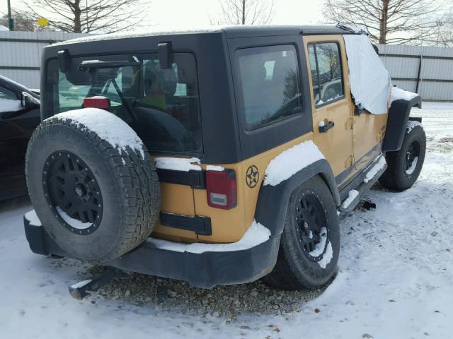 1C4BJWKG2DL645837 - 2013 JEEP WRANGLER U YELLOW photo 4