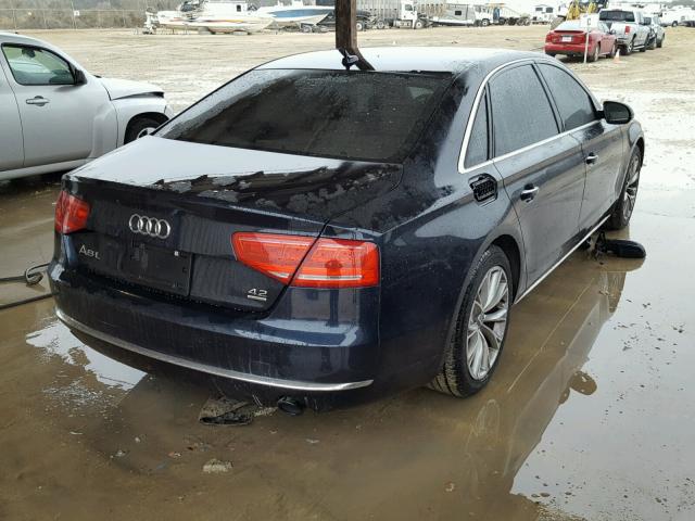 WAURVAFD5BN008977 - 2011 AUDI A8 L QUATT BLUE photo 4