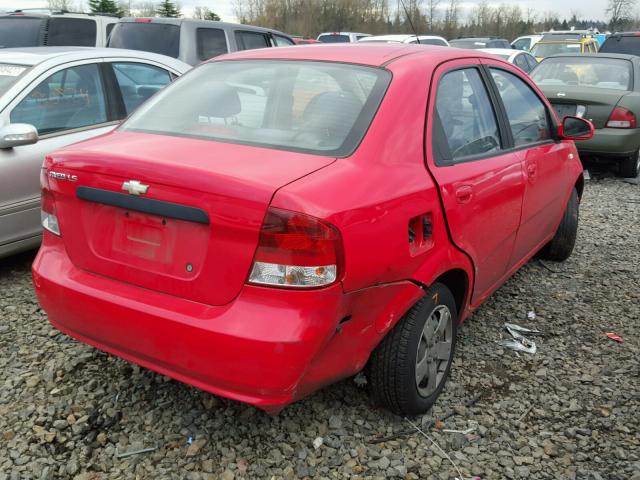 KL1TD56606B514588 - 2006 CHEVROLET AVEO BASE RED photo 4