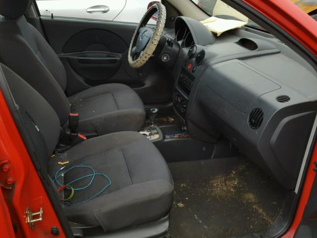 KL1TD56606B514588 - 2006 CHEVROLET AVEO BASE RED photo 5