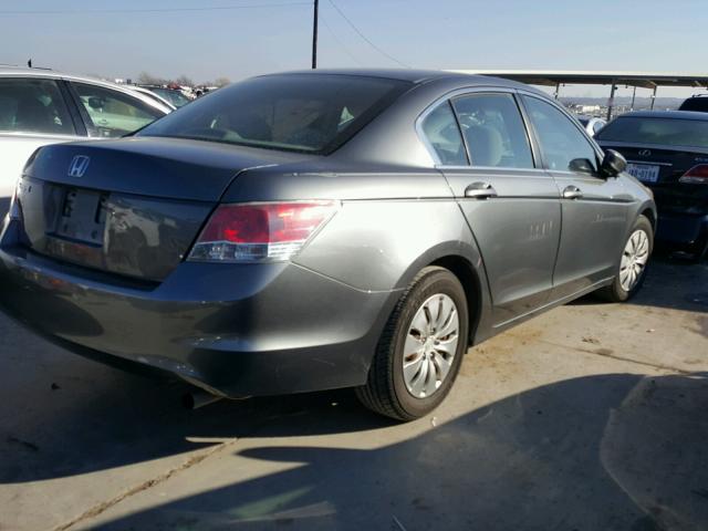 1HGCP2F3XAA008674 - 2010 HONDA ACCORD LX GRAY photo 4