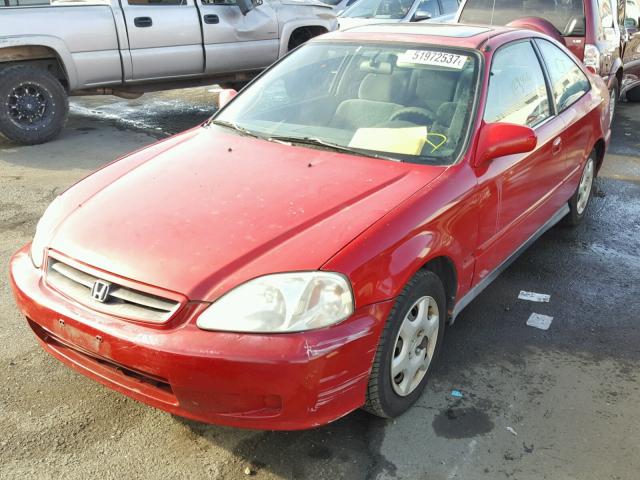 1HGEJ8240YL060048 - 2000 HONDA CIVIC EX 红色 照片 2