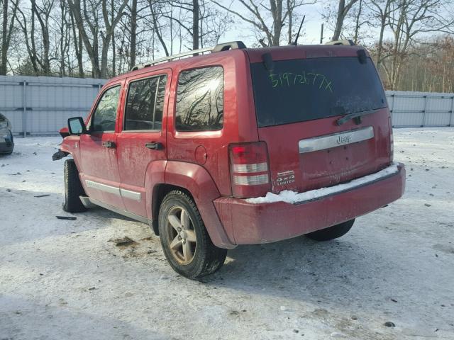 1J8GN58K99W525838 - 2009 JEEP LIBERTY LI RED photo 3