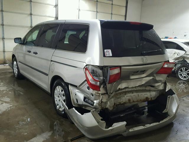 5FNRL38206B100812 - 2006 HONDA ODYSSEY LX SILVER photo 3