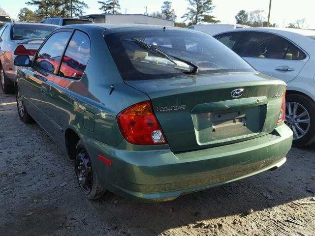 KMHCG35C05U359499 - 2005 HYUNDAI ACCENT GS GREEN photo 3