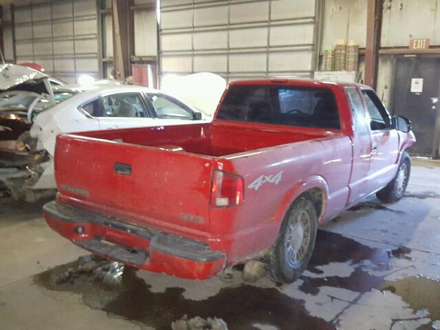 1GTDT19W318207877 - 2001 GMC SONOMA RED photo 4