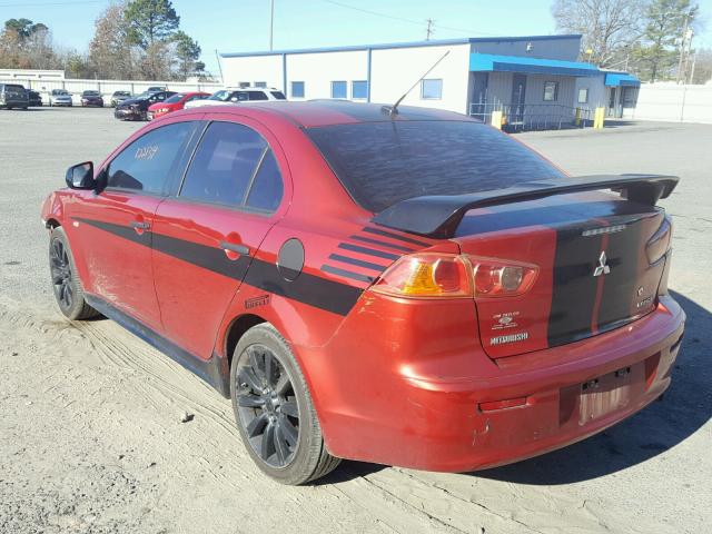 JA3AU86U68U027630 - 2008 MITSUBISHI LANCER GTS RED photo 3