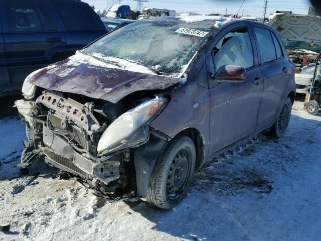 JTDKT903895231193 - 2009 TOYOTA YARIS MAROON photo 2