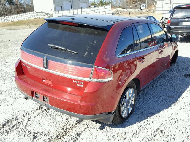 2LMDU88C98BJ34051 - 2008 LINCOLN MKX RED photo 4