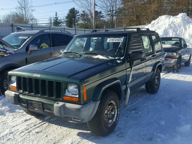 1J4FF68S4XL577263 - 1999 JEEP CHEROKEE S GREEN photo 2