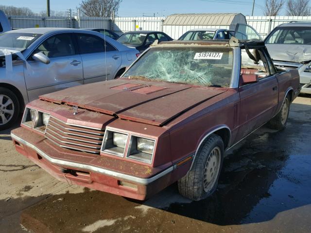 1B3BV55E3FG335427 - 1985 DODGE 600 RED photo 2