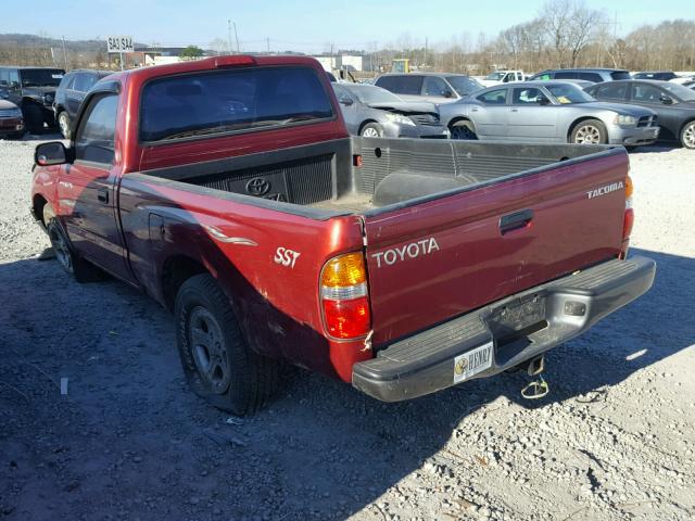 5TENL42N11Z848385 - 2001 TOYOTA TACOMA RED photo 3