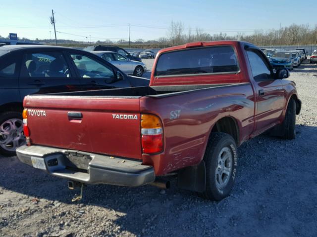 5TENL42N11Z848385 - 2001 TOYOTA TACOMA RED photo 4