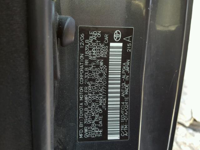 JTKDE177770199529 - 2007 TOYOTA SCION TC GRAY photo 10