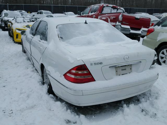 WDBNG75J2YA131673 - 2000 MERCEDES-BENZ S 500 WHITE photo 3