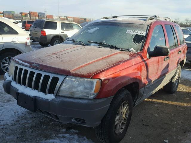 1J4GW48S32C285606 - 2002 JEEP GRAND CHER RED photo 2