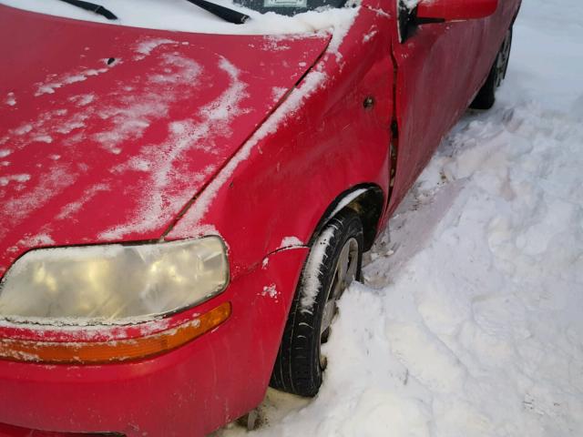 KL1TD66667B725771 - 2007 CHEVROLET AVEO BASE RED photo 9