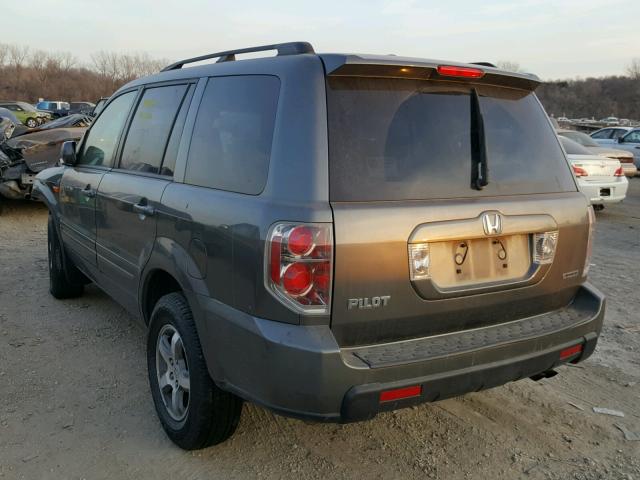 5FNYF18667B033094 - 2007 HONDA PILOT EXL GRAY photo 3