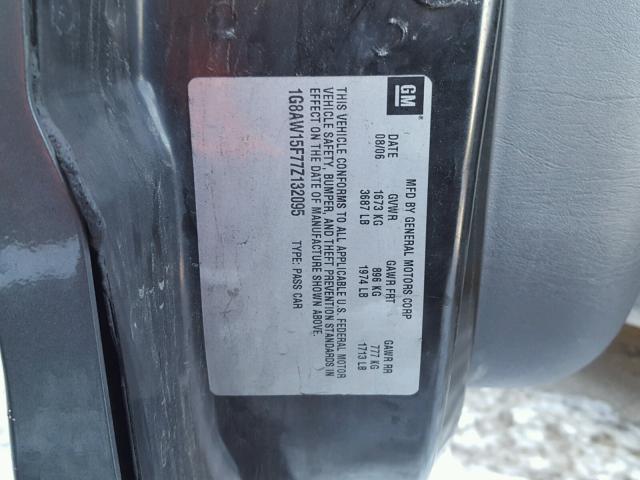 1G8AW15F77Z132095 - 2007 SATURN ION LEVEL GRAY photo 10