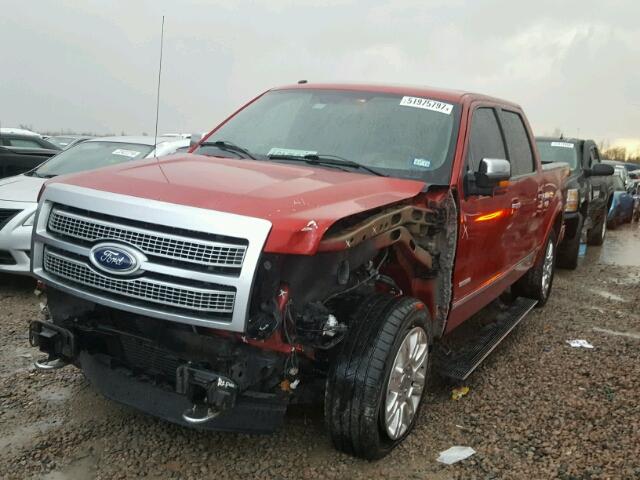 1FTFW1ET1BFC64555 - 2011 FORD F150 SUPER RED photo 2