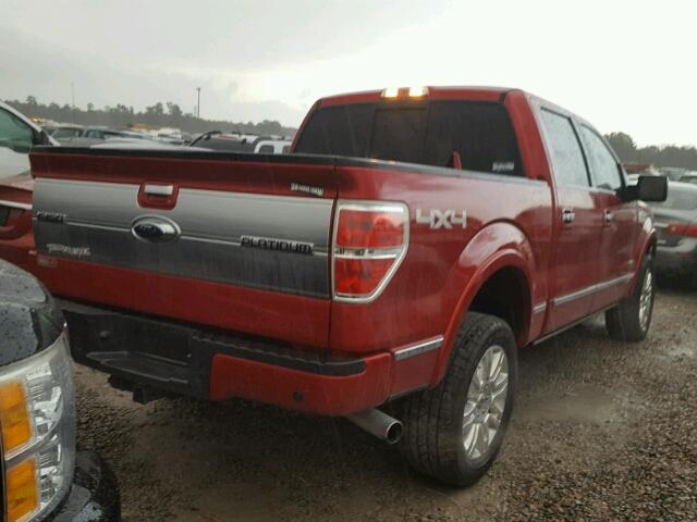 1FTFW1ET1BFC64555 - 2011 FORD F150 SUPER RED photo 4