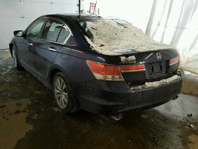 1HGCP3F80CA005884 - 2012 HONDA ACCORD EXL BLUE photo 3