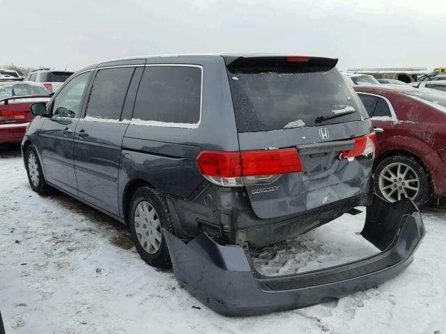 5FNRL3H25AB024979 - 2010 HONDA ODYSSEY LX BLUE photo 3