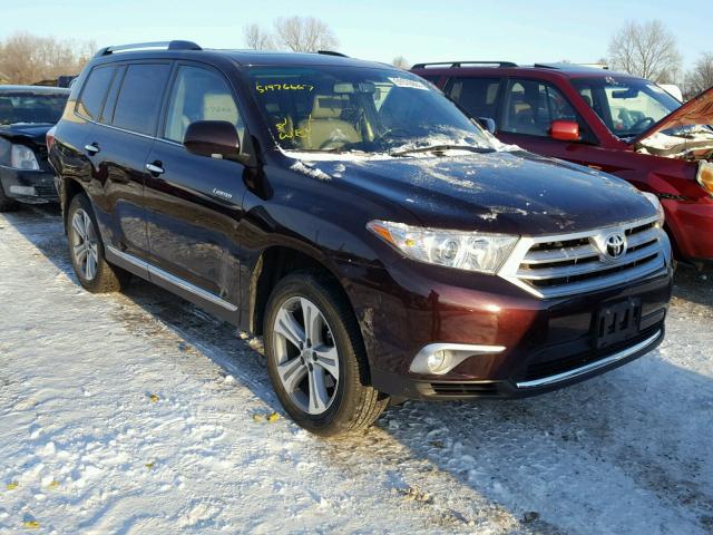 5TDDK3EH5CS133432 - 2012 TOYOTA HIGHLANDER BURGUNDY photo 1