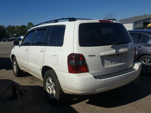 JTEGD21A750112027 - 2005 TOYOTA HIGHLANDER WHITE photo 3