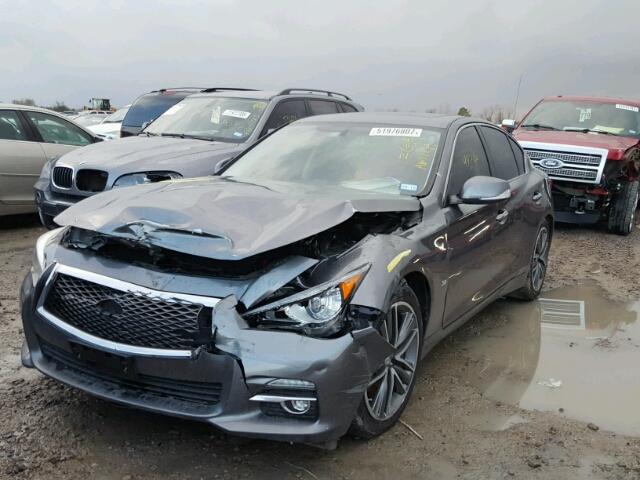 JN1BV7AP8EM684992 - 2014 INFINITI Q50 BASE Gris foto 2