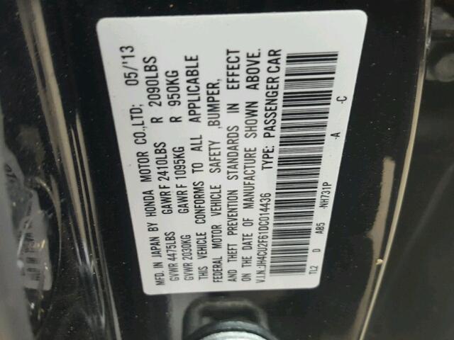 JH4CU2F61DC014436 - 2013 ACURA TSX TECH BLACK photo 10