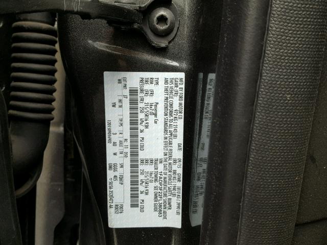 1FADP3F22FL380883 - 2015 FORD FOCUS SE GRAY photo 10