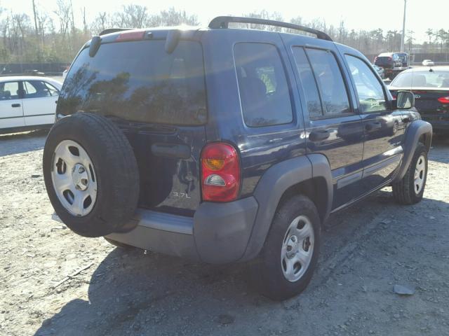 1J4GK48K23W579882 - 2003 JEEP LIBERTY SP BLUE photo 4