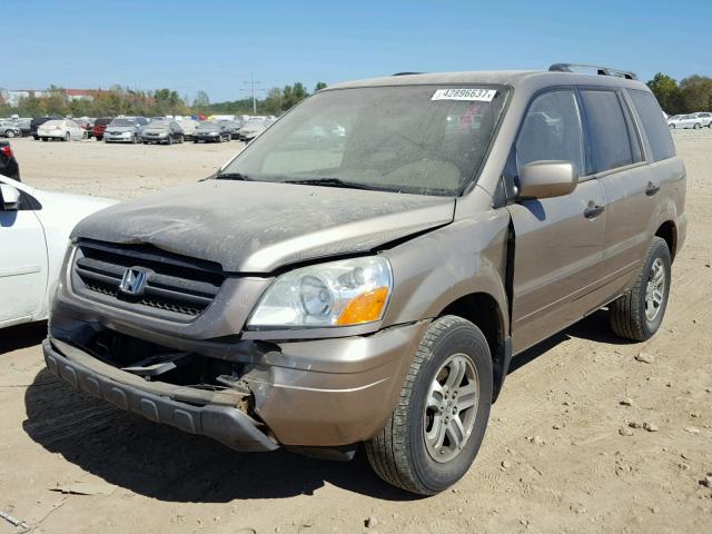 2HKYF18554H622688 - 2004 HONDA PILOT EXL TAN photo 2