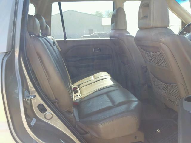 2HKYF18554H622688 - 2004 HONDA PILOT EXL TAN photo 6