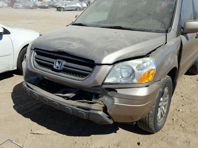 2HKYF18554H622688 - 2004 HONDA PILOT EXL TAN photo 9