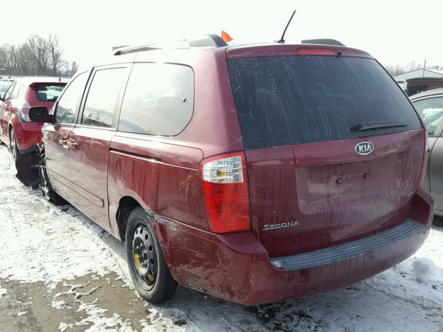 KNDMB233096287122 - 2009 KIA SEDONA EX RED photo 3