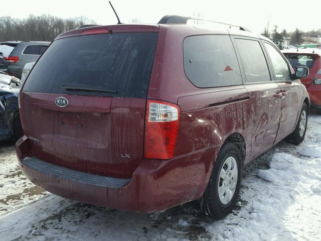 KNDMB233096287122 - 2009 KIA SEDONA EX RED photo 4