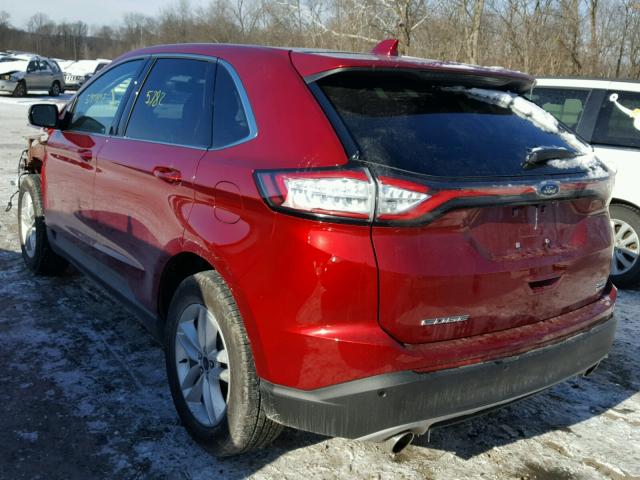 2FMPK4J90GBC41087 - 2016 FORD EDGE SEL RED photo 3