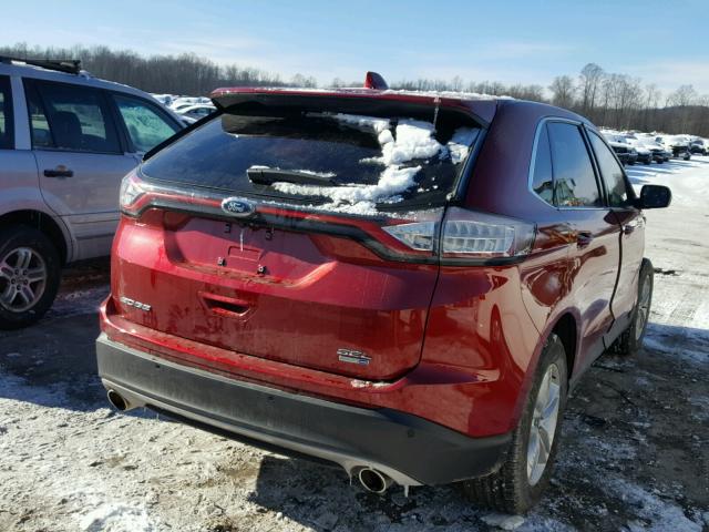 2FMPK4J90GBC41087 - 2016 FORD EDGE SEL RED photo 4