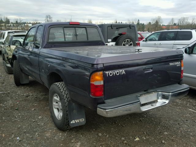 4TAWM72N1WZ141207 - 1998 TOYOTA TACOMA XTR BLUE photo 3