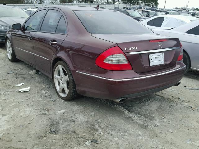 WDBUF56X69B376350 - 2009 MERCEDES-BENZ E 350 BURGUNDY photo 3