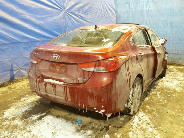 KMHDH4AE6CU362791 - 2012 HYUNDAI ELANTRA GL RED photo 4