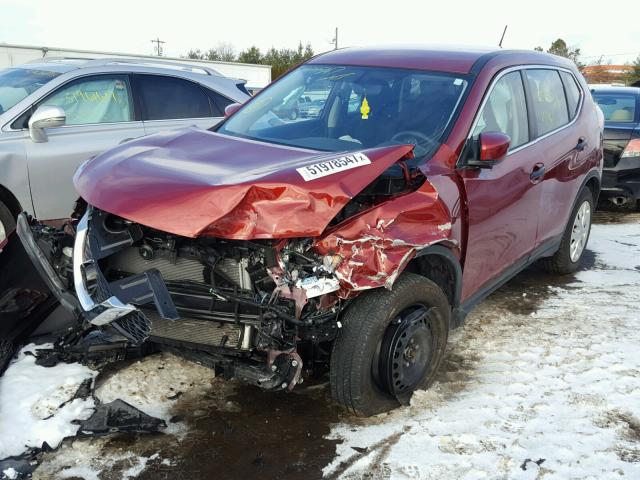 JN8AT2MVXGW143367 - 2016 NISSAN ROGUE S RED photo 2