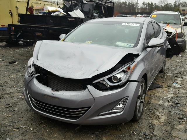 KMHDH4AH1EU162446 - 2014 HYUNDAI ELANTRA SE GRAY photo 2