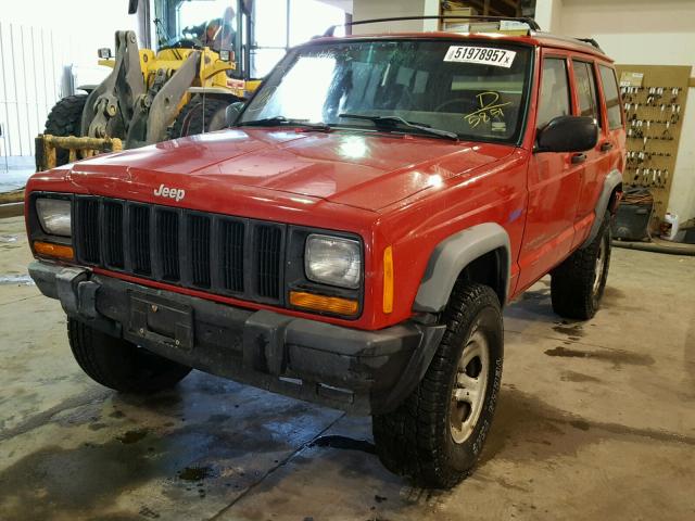 1J4FJ68SXWL265851 - 1998 JEEP CHEROKEE S RED photo 2