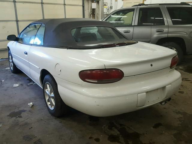 3C3EL45H0VT574809 - 1997 CHRYSLER SEBRING JX WHITE photo 3